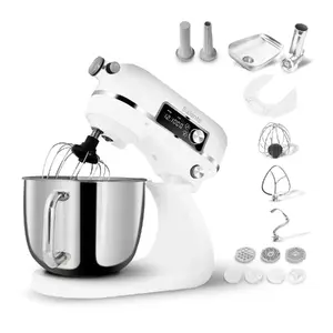 Kitchen robot SALENTE DIGICHEF+ with 6L metal bowl, meat grinder, digital display, white