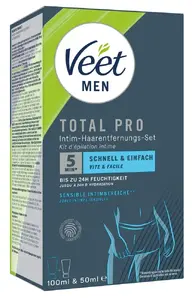 Veet men intimate hair removal set — Total Pro cream 100 ml + nourishing balm 50 ml