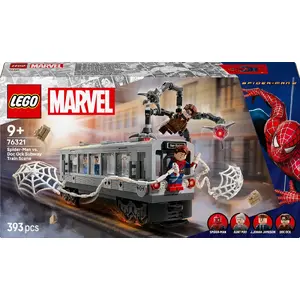 Construction toy LEGO Marvel Super Heroes 76321 Spider-Man Doc Ock Subway Showdown playset, 393 pieces, 4 minifigures, age 9+