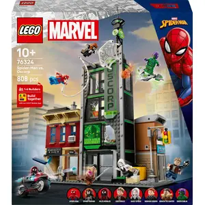 Construction toy LEGO Marvel set 76324 Spider-Man vs. Oscorp, 808 pieces, 8 minifigures, ages 10+