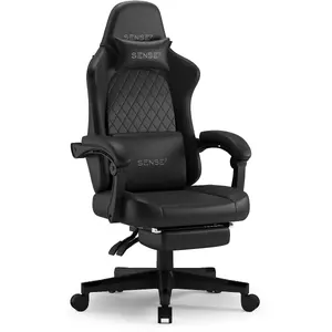 Gaming chair Sense7 DEVON PU black — ergonomic swivel chair with PU upholstery