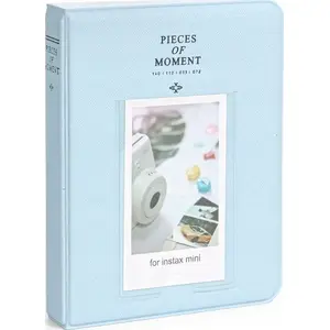 Photo Album LoveInstant for 64 Instax Mini Prints — compatible with Fujifilm INSTAX Mini 12/11/40/9/8/7s/EVO/LiPlay/Link 2/SE — Pastel Blue