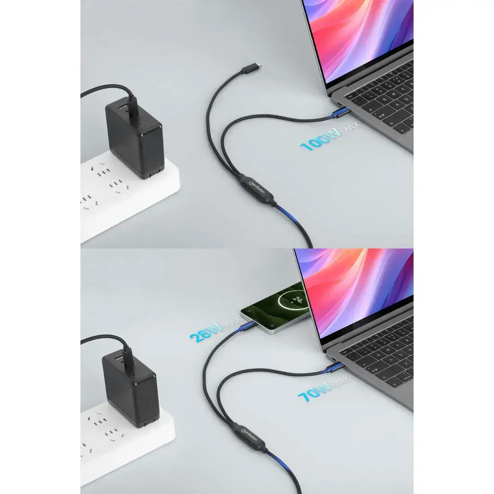 Кабель для зарядки Manhattan Dual USB-C 100Вт Photo 2