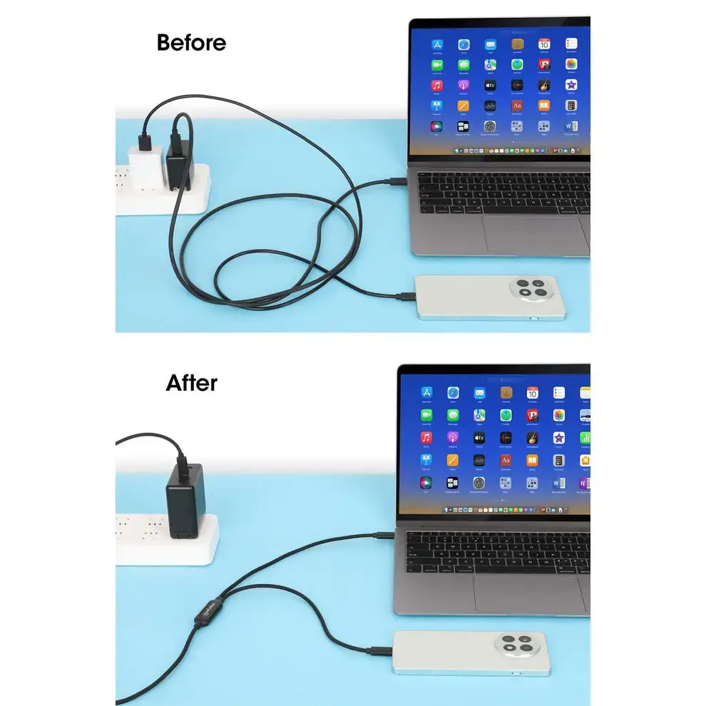 Кабель для зарядки Manhattan Dual USB-C 100Вт Photo 5