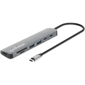 Docking station MANHATTAN 190442 USB-C PD to HDMI 4K 7-in-1 with Power Delivery and multiple ports