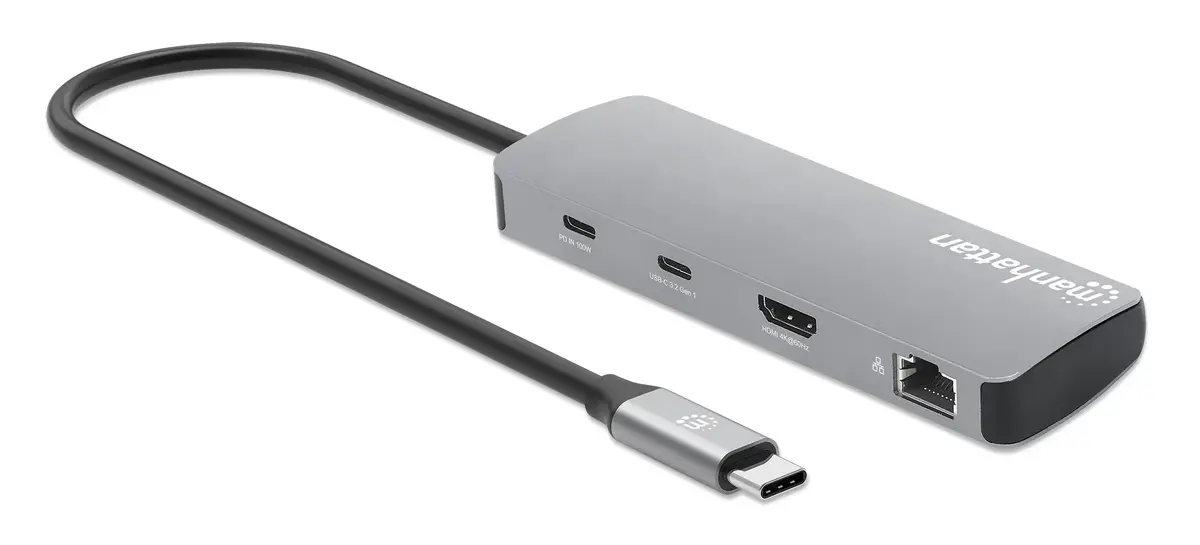 Док-станция Manhattan USB-C с кардридером и 7 портами Photo 2