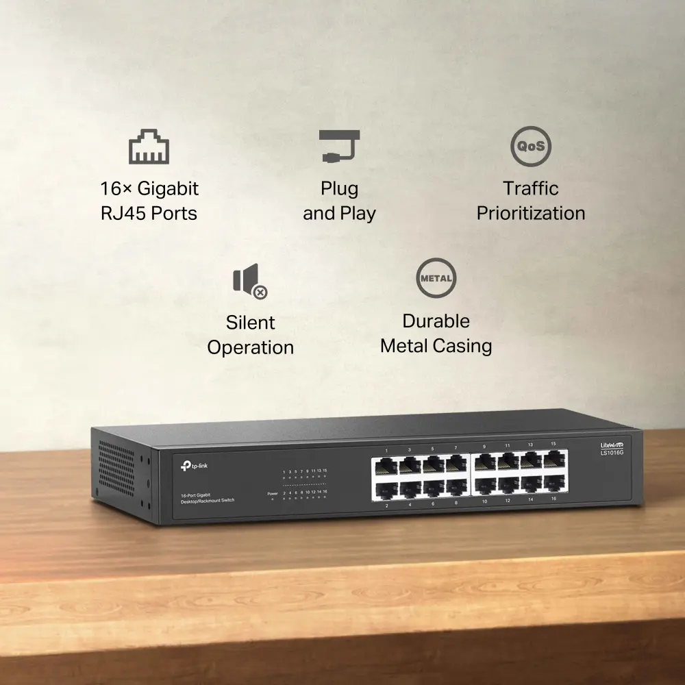 TP-Link LS1016G Gigabit Network Switch Photo 6
