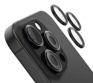 Belkin ScreenForce Camera Lens Protector Tempered Glass for Apple iPhone 16 Pro and iPhone 16 Pro Max Black Transparent 3 pieces