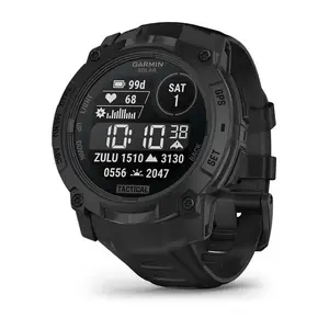 Умные часы GARMIN Instinct — 45 мм, 3.05 см (1.2") AMOLED 390×390 сенсорный дисплей, 4 ГБ, GPS, силиконовый ремешок черный, 53 г