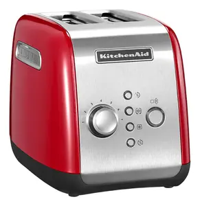 KitchenAid 5KMT221EER 2 šķēuļu tosteris sarkana nerūsējošā tērauda 1100W ar atkausēšanas un siltuma uzturēšanas funkcijām
