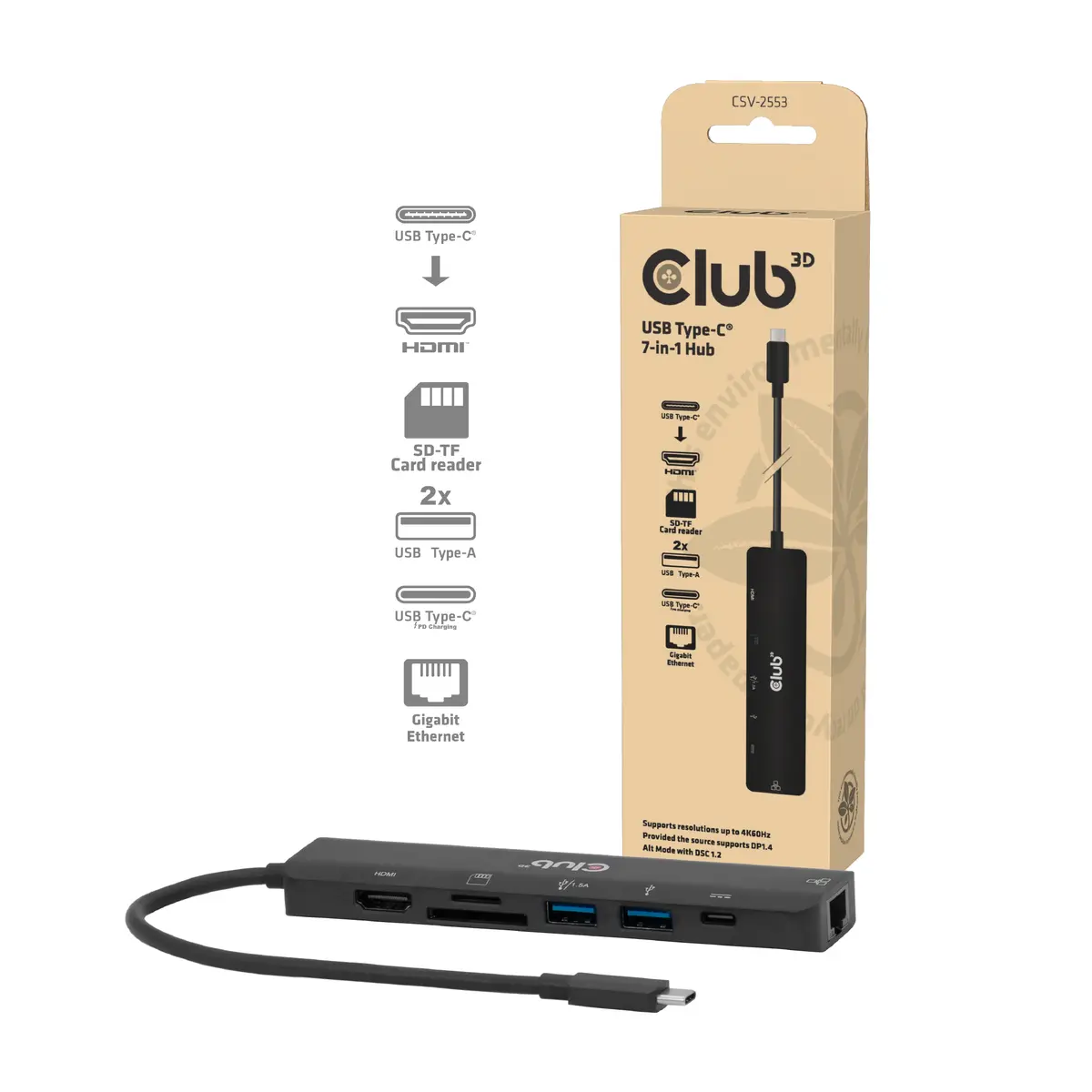Club 3D CSV-2553 7-in-1 USB Type-C Hub Photo 2