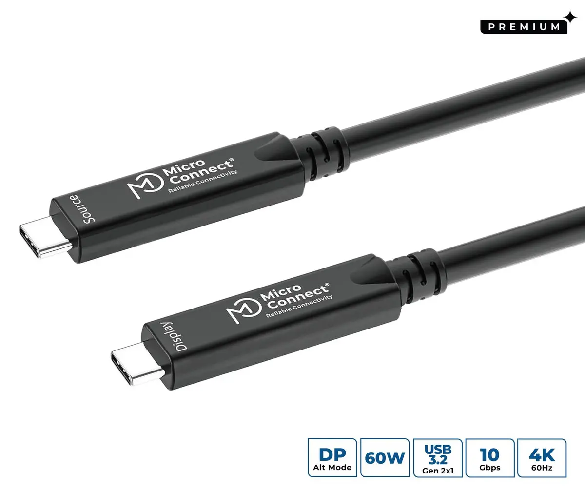 MicroConnect USB-C uz USB-C Kabelis USB