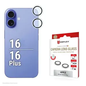 Tempered glass screen protector e.v.i. DISPLEX CAMGLASS SINGLE LENS for iPhone 16 / 16 Plus / 17
