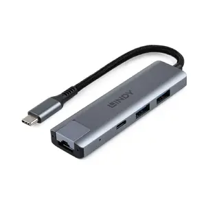 USB хаб Lindy 43422 Type C с гигабитным Ethernet