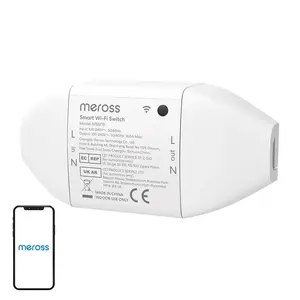 Умный WiFi выключатель Meross MSS715MA-UN совместим с Matter — одноканальное встраиваемое реле для домашней автоматики