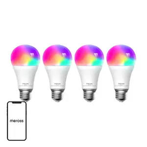 Gudrā LED spuldze (4 gab.) Meross MSL120 HomeKit — Wi‑Fi, regulējama spilgtuma, regulējama baltā krāsa
