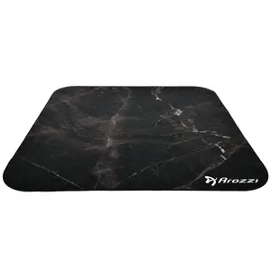 Protective floor pad Arozzi ZONA Quattro Black Marble — rectangular mat with textured surface for chair casters