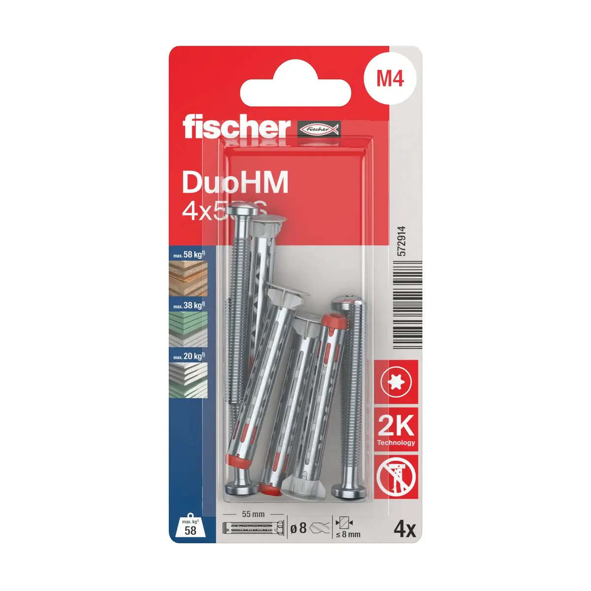 FISCHER DuoHM dībelis 4 x 55 mm Photo 7