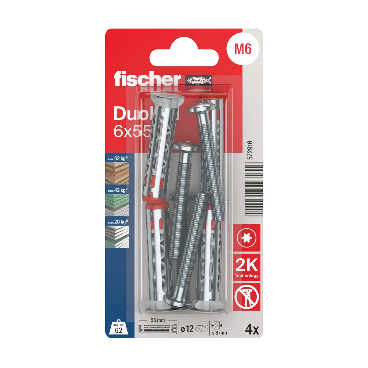 FISCHER DuoHM 6x55 S PH TX hollow wall anchor Photo 4