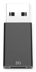 ROLINE USB-A to USB-C gender changer adapter 12.03.2998, USB 2.0/3.2 Gen 1, stainless steel & black