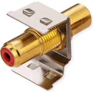 Roline RCA shielded keystone coupling, metal, red – model 26.11.0393