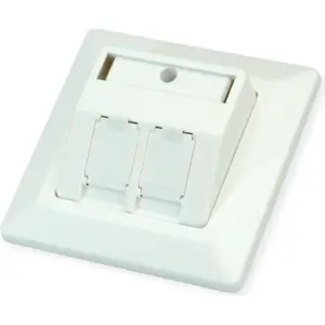 Front plate and mounting ring ROLINE 25.16.8587 for 2‑gang flush‑mount box RAL 9010