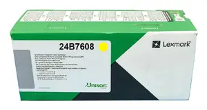 Картридж тонерный Lexmark 24B7608 Yellow оригинальный, ресурс 12 000 стр.