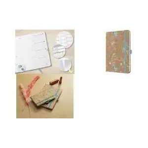 Еженедельник sigel J6807 Pure Green Floral Blume 2026 A5 многоцветный — планировщик на 2026, недельная развёрстка