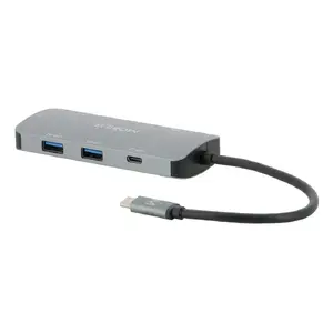 Docking station MOBILIS 001382 — wired USB-C (USB 3.2 Gen 1) hub with HDMI, 2×USB-A, Gigabit Ethernet, PD 100W, 5 Gbit/s, 4096×2160, black/grey