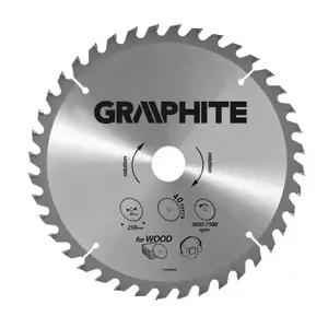 Пильный диск для циркулярной пилы GRAPHITE 185×30 мм, 40 зубьев, твердосплавные напайки