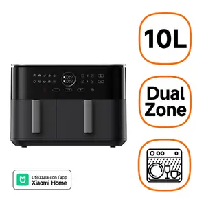 Аэрогриль Xiaomi MAF-D1001 — 10 л, 2700 Вт, 9 программ, сенсорное управление, съемная неглубящаяся чаша с антипригарным покрытием, решетка, черный