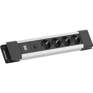 Удлинитель Bachmann CONNECTUS с 3 розетками CEE7, 10 A, кабель 2.0 м, штекер C14, серый
