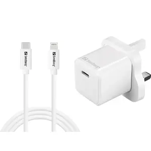 USB-C Charger SANDBERG 441-64 20W UK plug — fast USB Power Delivery charging