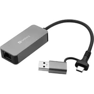 Адаптер USB-C/USB-A SANDBERG 136-68 с Ethernet-портом 2,5 GbE RJ45