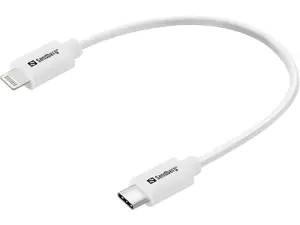 SANDBERG USB-C to Lightning Cable Male to Male 0.2 m White MFI Certified Power Delivery