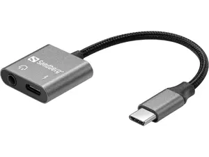 Sandberg USB-C audio adapteris PD65W ar 3.5 mm ligzdu un strāvas padevi līdz 65W