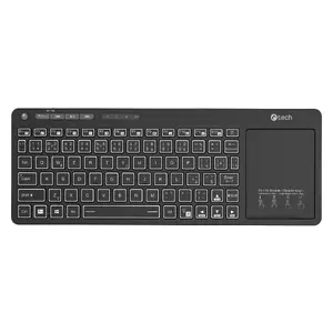 Wireless keyboard c-tech WLTK-03 with integrated touchpad, black