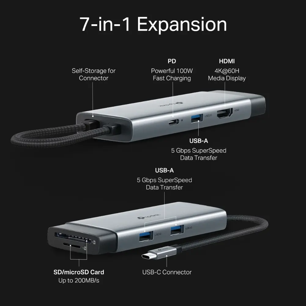 Концентратор TP-Link UH7021C USB Type-C Photo 6