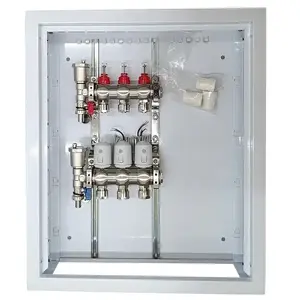 Heating manifold HiSmart HT260386 with 3 loops and thermal actuators NC, AC 230V