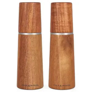 Salt and Pepper Mill Set Cole and Mason GB02H322225 Acacia Wood 18.5 cm with Precision+ mechanism
