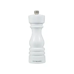 Pepper mill Cole and Mason London PIPARU MALĒJS 18 cm White – beech wood, Precision+ carbon steel mechanism