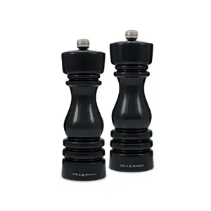 Cole and Mason London Pepper and Salt Mill Set, 18 cm, Black, 2 Pieces