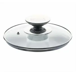 Glass Lid 16 cm Berndes DE135007016 — heat-resistant glass with stainless-steel rim, steam vent and handle