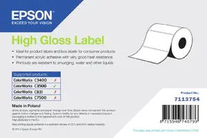 Epson Self-Adhesive Printer Label Die-Cut Roll High Gloss 102mm x 76mm 415 Labels