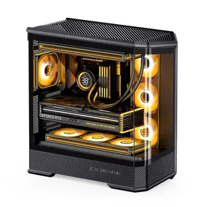 Datora korpuss Jonsbo D400 Midi Tower ATX Tempered Glass - melns