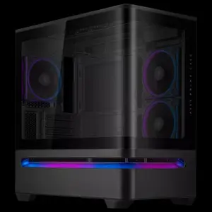 Datora korpuss ASUS PRIME AP202 ARGB, micro ATX atbalsts, USB-C, 2x 3.5"/2x 2.5" sloti, melns