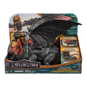 Spin Master Red Death Chomping Rampage 11-Inch Toy Dragon with Exclusive Toothless Figurine