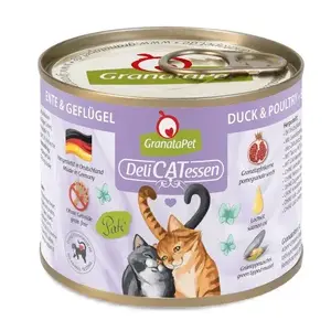 Влажный корм для кошек Fox4Pets DeliCATessen Утка и Птица 200 г, полный рацион для взрослых, влажность 80%