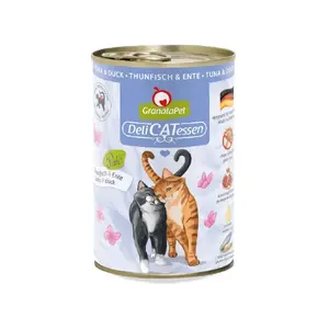 Влажный корм для кошек Fox4Pets DeliCATessen Тунец и Утка 400 г, для взрослых, полнорационный, влажность 80%, белок 10.3%