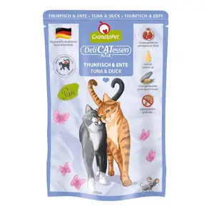Влажный корм для кошек Fox4Pets DeliCATessen Тунец и Утка 85 г, полнорационный без зерна для взрослых